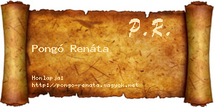 Pongó Renáta névjegykártya